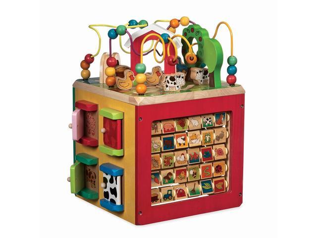 Battat - Wooden Activity Cube - Discover Farm Animals Activity Center for Kids 1 year +