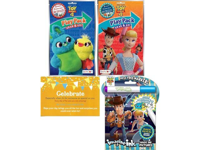 Bendon Publishing Toy Story 4 Coloring Book Set - No Mess Imagine Ink Book Play Pack and Bonus Celebrate Post Card (Disney Toy Story 4 Party