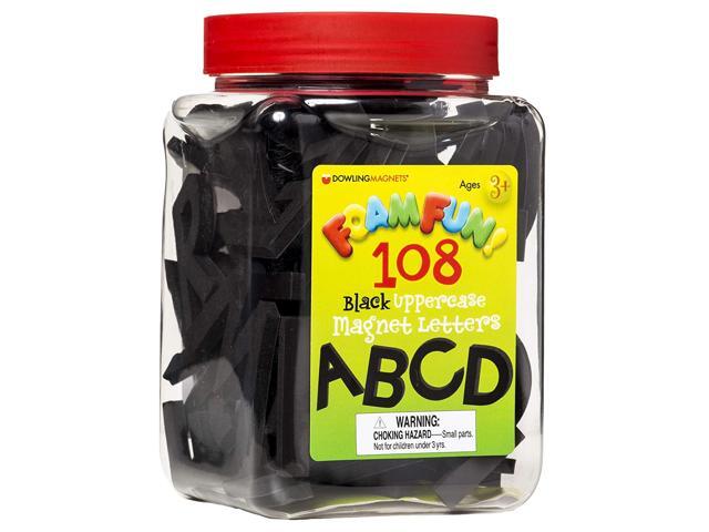 Dowling Magnets Foam Fun Black Uppercase Magnet Letters (1-2 inches high) Set of 108