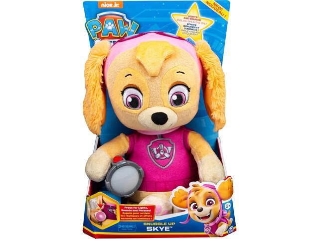 Paw Patrol Snuggle Up Skye Plush with Flashlight and Sounds for Kids Aged 3 and Up