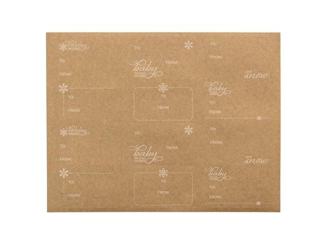 to and from Snowflake Kraft Christmas Gift Tags / 60 Holiday Gift Tags