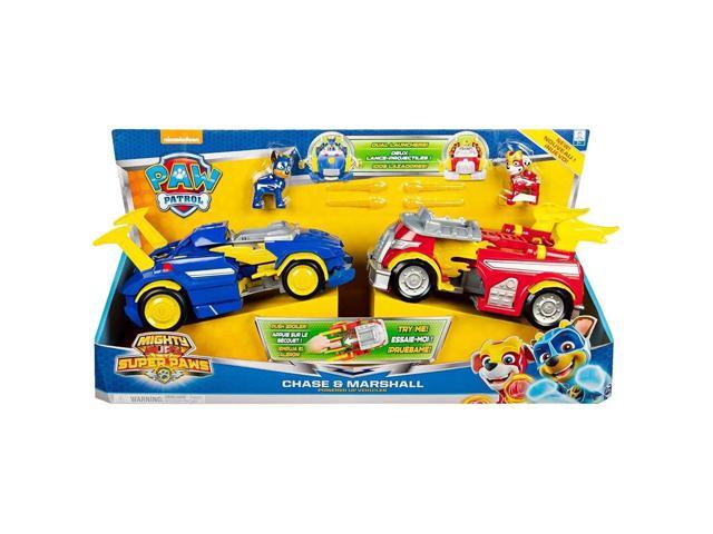 Paw Patrol Mighty Super Pups Marshall and Chase Powered Up 2 Vehicle Set