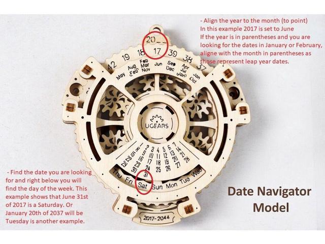 UGears Date Navigator Practical CALENDAR Wooden KIT-3D puzzle Self Assembling