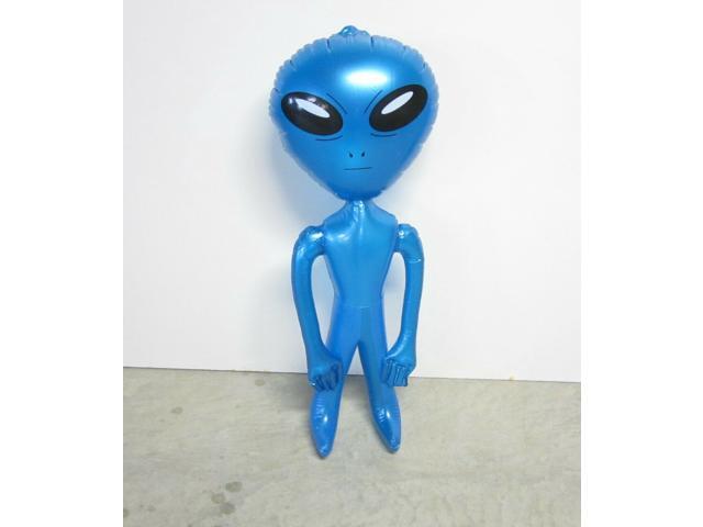 6 NEW INFLATABLE BLUE SPACE ALIENS 36' BLOW UP INFLATE ALIEN HALLOWEEN PROP
