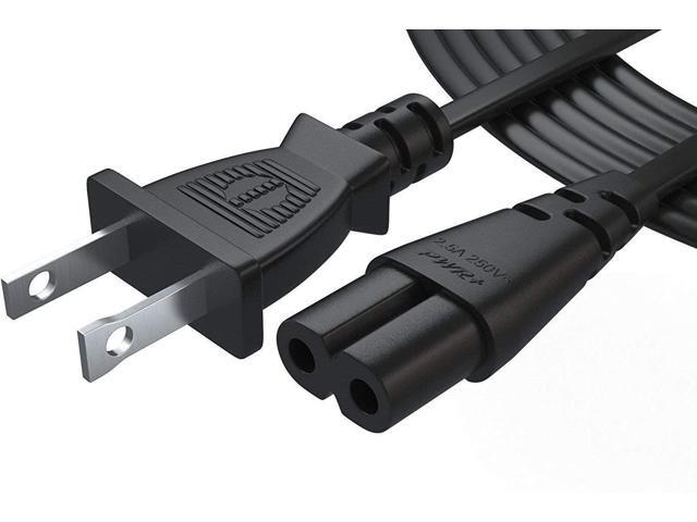Pwr 12 Ft 2 Prong (Figure 8) AC Wall Cable 2 Slot LED LCD TV Power Cord - Compatible with Samsung LG Sharp Canon Pixma Epson Printer Dell Asus