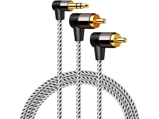 35mm to RCA Cable CableCreation Angle RCA to 35mm Y Splitter Stereo Audio Cable Gold-Plated for TV Speakers Home Theater HDTV 5FT/15M