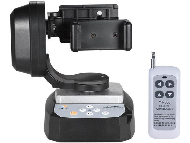 Andoer YT-500 Remote Control Pan Tilt Automatic Motorized Rotating Video Tripod Head Max Load 500g Compatible with iPhone 7/7 Plus/6/6 Plus/6s