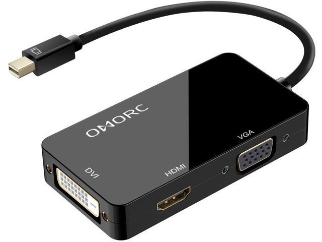 OMorc 3-in-1 Mini DisplayPort to DVI VGA HDMI TV Adapter Thunderbolt Cable Gold Plated for Apple MacBook Pro/Air iMac Mac Mini Surface Pro Lenovo