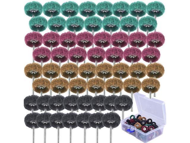 60 Pieces 1 inch Abrasive Wheel Buffing Polishing Wheel Set 4 Grits Polishing Wheel with Free Box for Dremel Rotary Tool