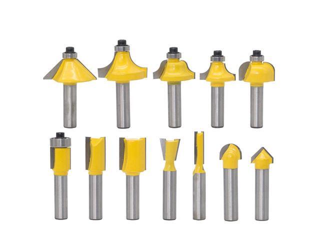 12Pcs Milling Cutter Router Bit Set 8Mm Wood Cutter Carbide Shank Mill Woodworking Trimming Engraving Carving Cutting Tools-Wi
