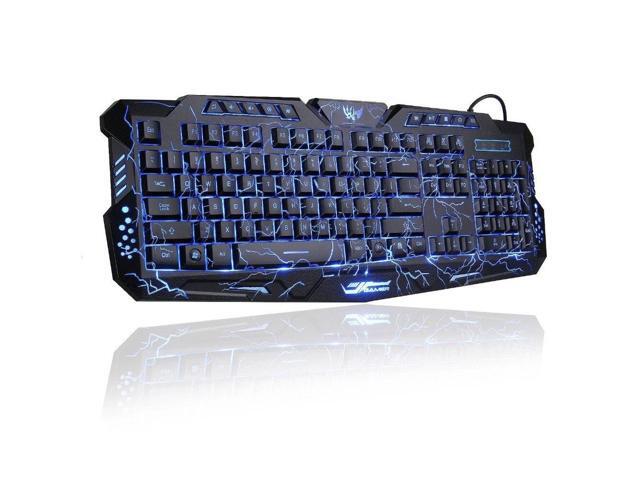 Crackle M-200 LED 3 Color Backlight 104 keys Keyboard USB Wired Multimedia Ergonomic Gaming Waterproof Keyboard