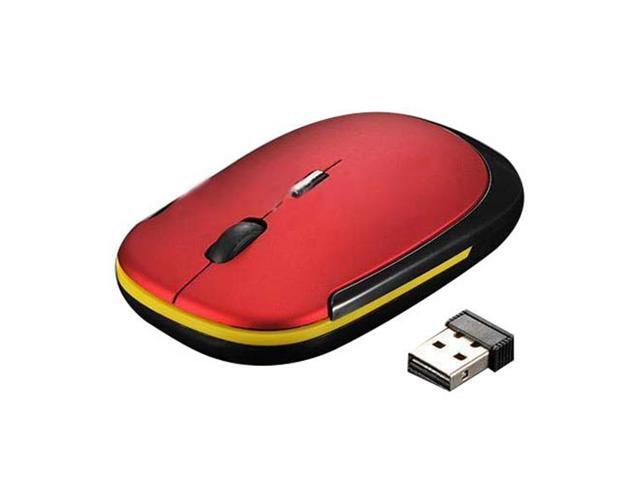 Ultra-Slim Mini USB Wireless Optical Wheel Mouse Mice for All Laptop HP Dell(red)
