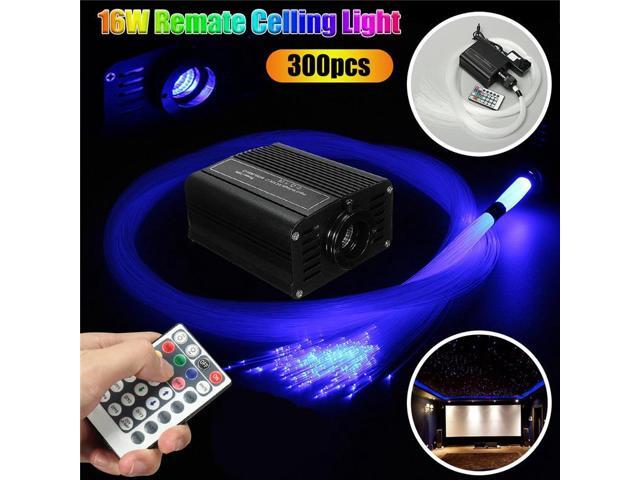 Twinkle LED Fiber Optic Star Ceiling Light Kit 300pcs*2m*075mm Optical Fiber +28 key Remote 16W RGBW Light Engine DIY Lighting