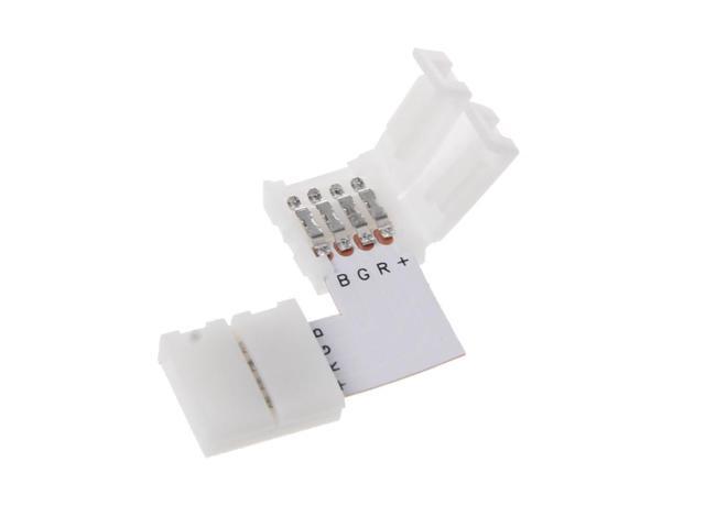 4 Pin LED Connector L Shape Corner Quick Splitter Right Angle 10mm 5050 RGB LED Strip Light