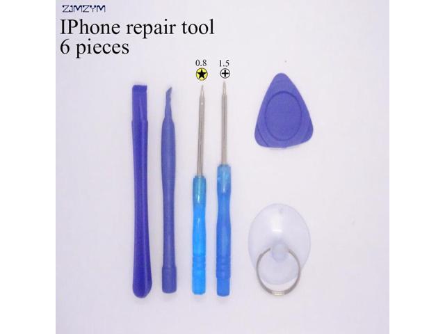 6 in 1 Mobile Phone Repairing Tool Kit Spudger Pry Opening Tool LCD Repair Tools with 08MM\15MM screwdrivers for Iphone series