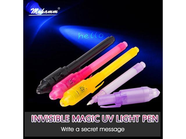 4pcs/lot Magic UV Fluorescent Invisible Ink Pen Black Light Combo Stationery Office School Supplies