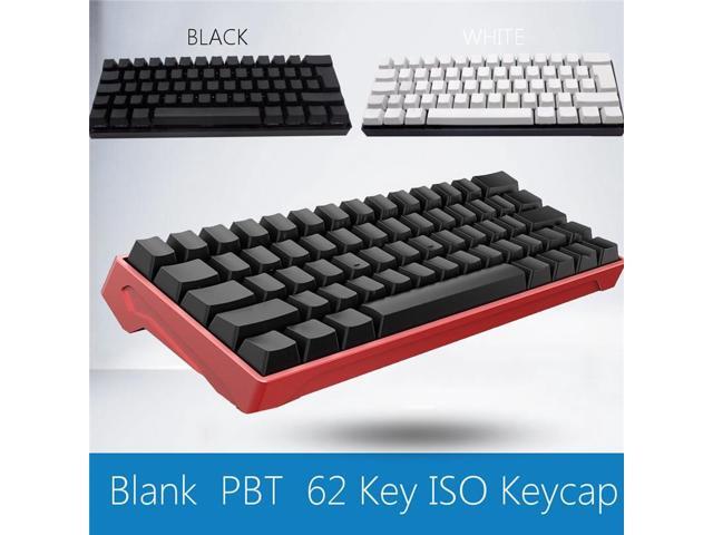 Thick PBT 62 Keys ISO Keycap White Black Mechanical Keyboard Keycaps Blank OEM Profile Key Caps For Gaming Keyboad