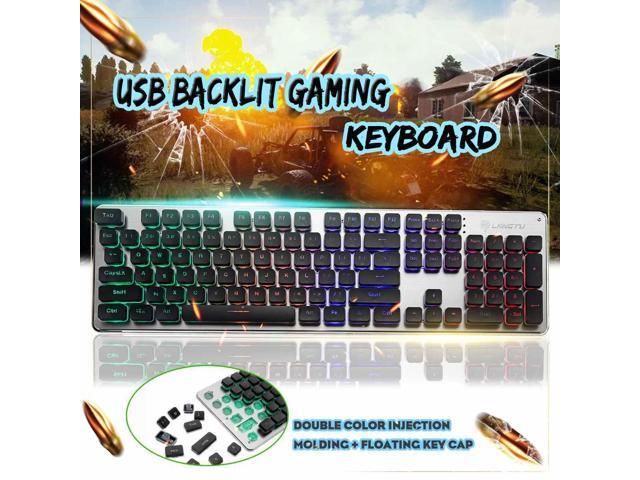 LEORY USB Backlit Keyboard 104 Keys Gaming Mechanical Keyboard English LED Colorful Waterproof Wired Keyboard