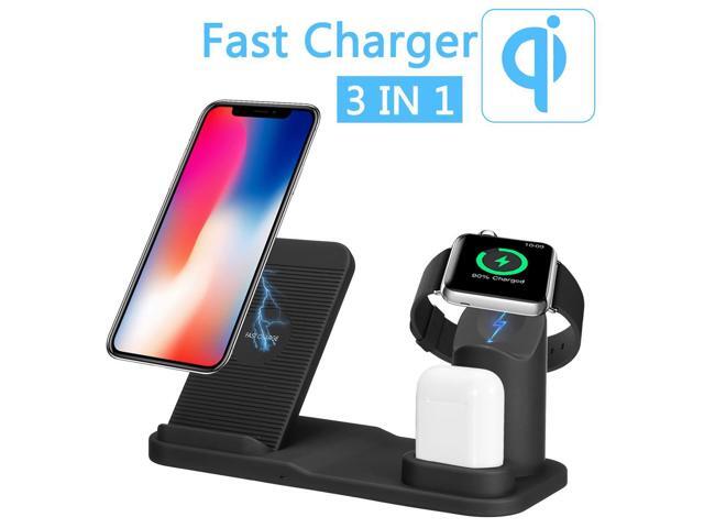 3 in 1 10W QI Wireless Charger For iPhone XS Max XR X 8 Plus 10W Fast Charging Dock Stand For Apple Watch 2 3 4 For Samsung S10