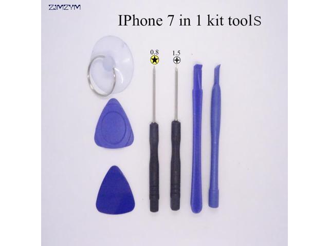 7 in 1 Mobile Phone Repairing Tool Kit Spudger Pry Opening Tool LCD Repair Tools with 08MM\15MM screwdrivers for Iphone series