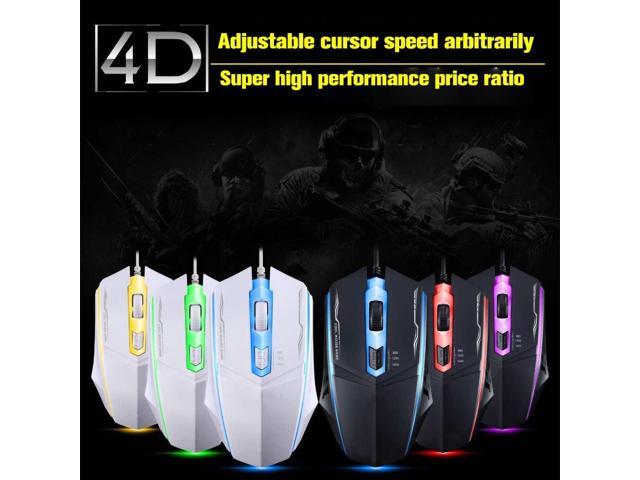 Wired Game Mouse 1600 DPI three-speed DPI adjustment 4 Button LED Optical USB Computer Mouse Gamer Mice Mute Gaming Mouse For PC