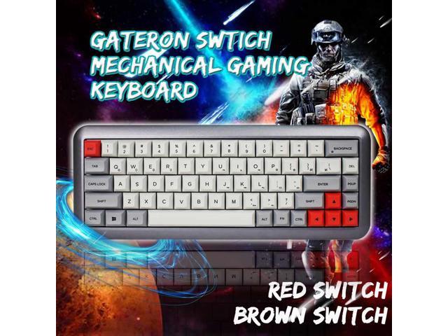 68 Key Gateron Switch Dye-sub PBT Keycaps Hot-swappable Mechanical Gaming Keyboard RGB Backlight