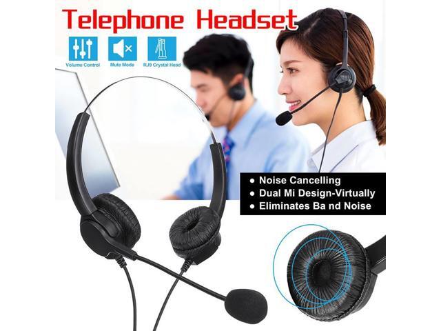 LEORY Headset With Microphone Truck Driver Adjustable Metal Headband Telephone Noise Reduction Headphone For Office Call Center