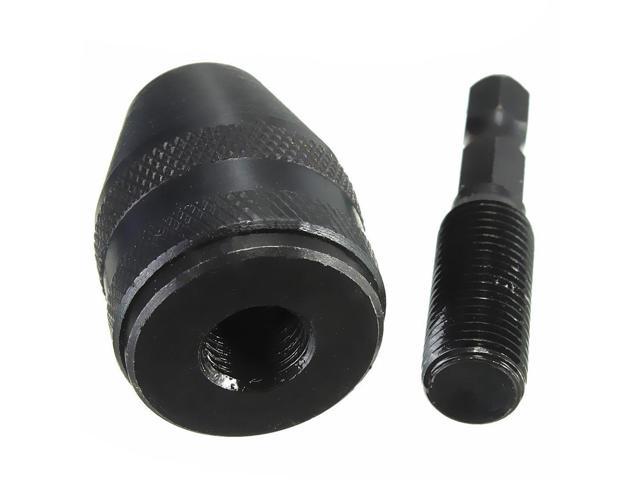 0.3-3.6mm Keyless Drill Chuck Screwdriver Impact Driver Adaptor 1/4' Shank Drill Black