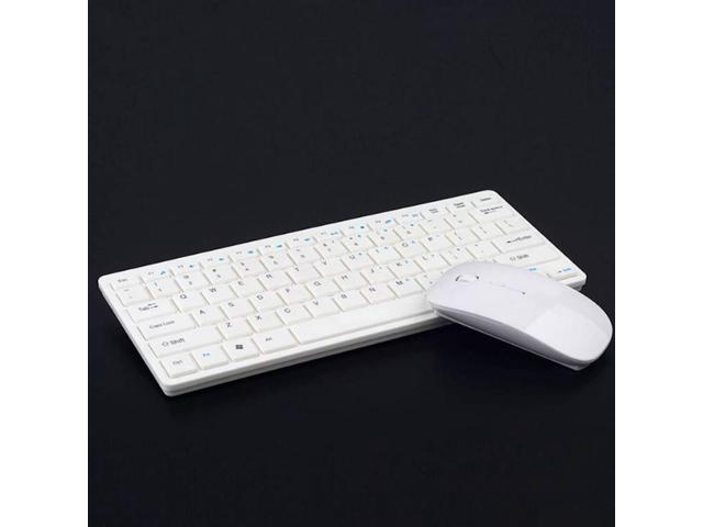 24G Wireless Keyboard & Mouse Mini Multimedia Keyboard Mouse Combo Set For Notebook Laptop Computer TV Office Supplies White