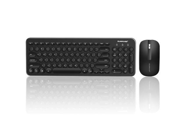 Wireless Keyboard and Mouse Combo 24GHz for WIN7/10/XP Mac PC Laptop (Black)