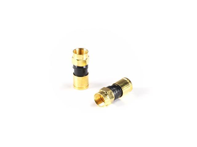 THE CIMPLE CO - Gold Coaxial Cable Compression Fitting 4 Pack Connector for RG6 Coax Cable - with Weather Seal O Ring and Water Tight Grip