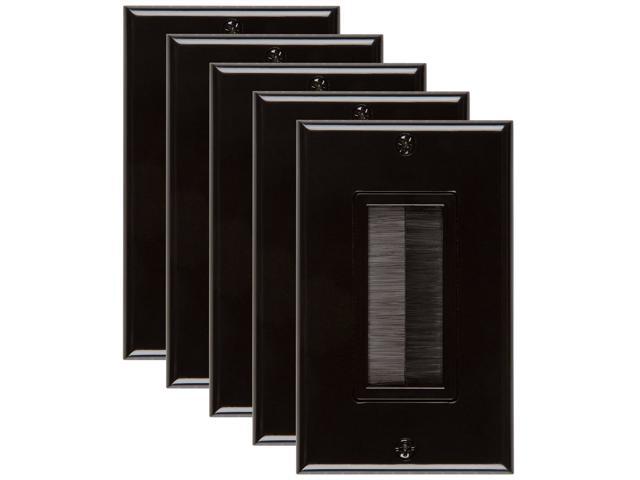 Buyer's Point Brush Wall Plate [UL Listed] Decora Style Cable Pass Through Insert for Wires Single Gang Cable Access Strap Wall Socket for