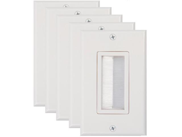 Buyer's Point Brush Wall Plate [UL Listed] Decora Style Cable Pass Through Insert for Wires Single Gang Cable Access Strap Wall Socket for