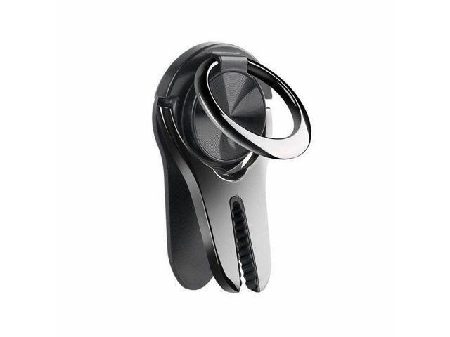 2-In-1 Metal Ring Stand Air Vent Car Mount Black