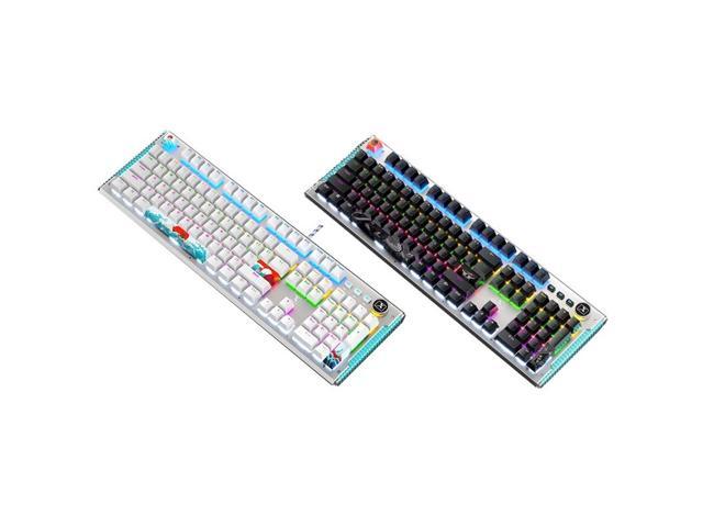 K968 USB Wired Mechanical Keyboard 104 Keys Blue Switch Backlit 30 Lights Gaming Keyboard for PC Computer