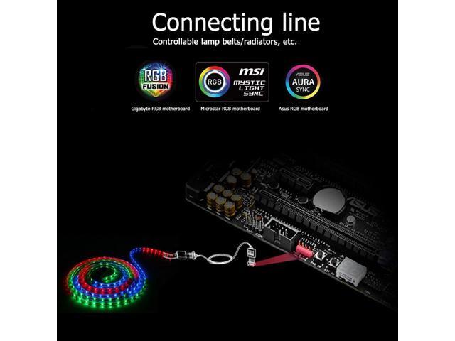 12V 4Pin RGB Connector Cable 60cm PC Case Fan LED Strip Extension Cord cable wire for Giga/Microstar/Asus RGB motherboard