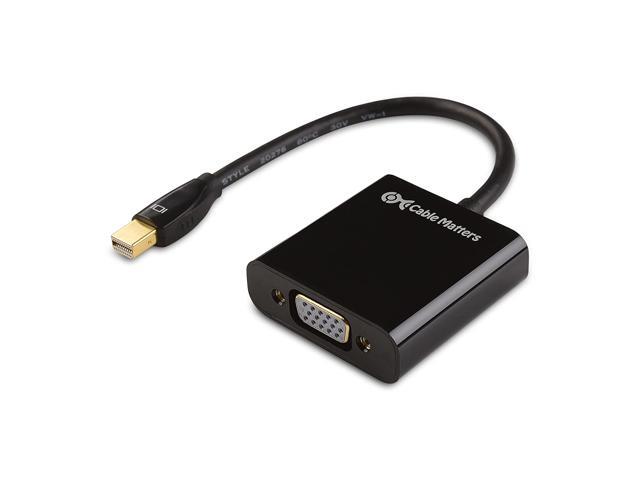 Cable Matters Mini DisplayPort to VGA Adapter (Mini DP to VGA) in Black - Thunderbolt and Thunderbolt 2 Port Compatible