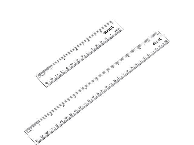 2 Pack Plastic Ruler Straight Ruler Plastic Measuring Tool for Student School Office (Clear 6 Inch 12 Inch)