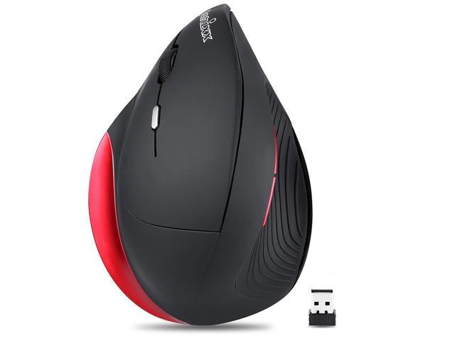 Perixx PERIMICE-718 Left Handed Wireless Mouse - Ergonomic Vertical Design - Programmable 5 Buttons