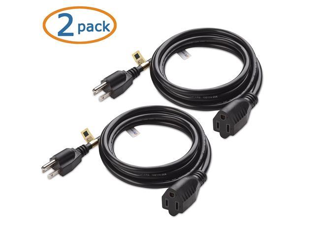 Cable Matters 2-Pack 16 AWG Heavy Duty AC Power Extension Cord (Power Extension Cable) in 6 Feet (NEMA 5-15P to NEMA 5-15R) photo