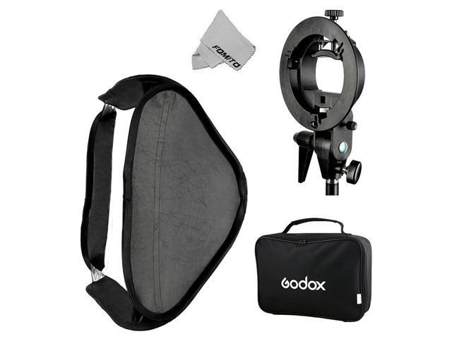 FOMITO Godox Pro Floading Adjustable 80cm x 80cm Flash Soft Box Kit with S-Type Bracket Bowen Mount Holder for Camera Studio Photography