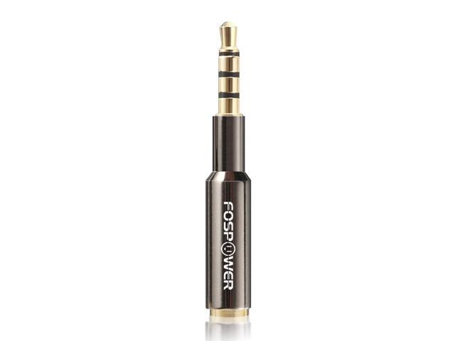 FosPower (1 Pack) 35mm Male to Female Auxiliary Stereo Audio Headphone Jack AUX Adapter [4-Conductor TRRS 24K Gold Plated Plug] for iPhone