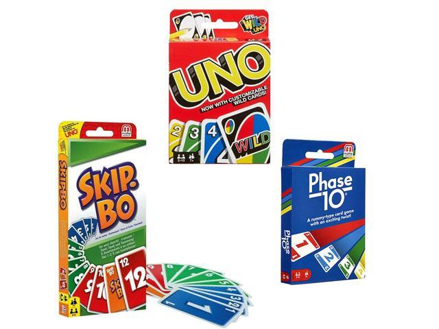 Mattel Card Game Set (Skip Bo Uno & Phase 10)