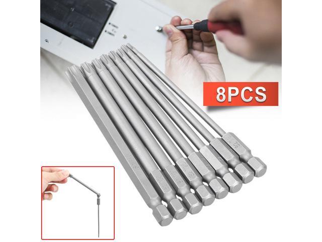 8pcs Torx Screwdriver Bit Set Hex Security Magnetic Head 100MM Long T8-T40 US