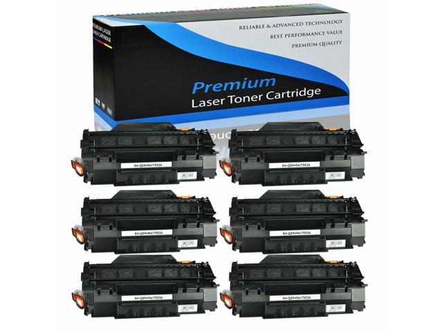 6Pk Black Q7553a 53A Toner Cartridge For Hp Laserjet P2010 P2014 P2015 P2015d