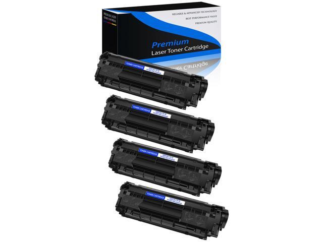 4PK Black 12A Q2612A Laser Toner Cartridge for HP LaserJet M1319 M1319f 1020