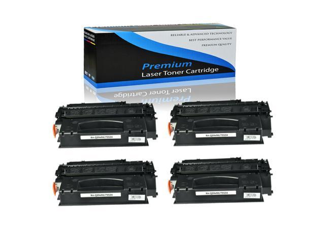 4Pk Q7553x 53X Laser Toner Cartridge For Hp Laserjet M2727 M2727nf M2727nfs Mfp