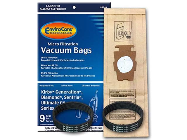 EnviroCare Kirby Generation 123456 and Ultimate G Allergen Filtration (9 Bags & 2 Belts) White
