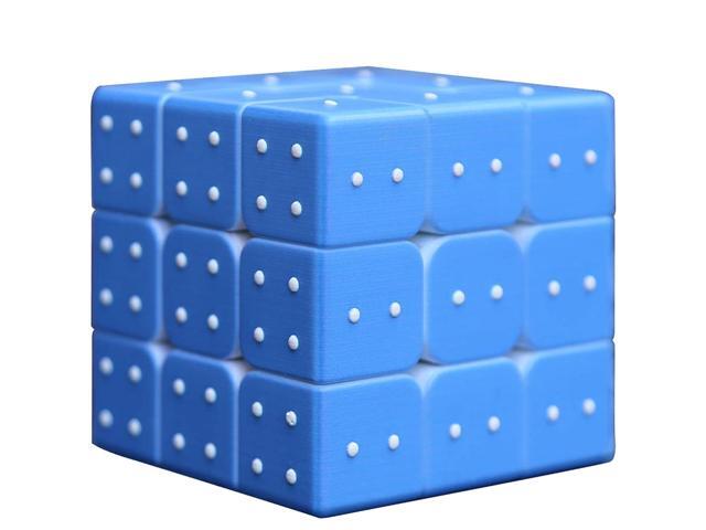 Recognizable Magic Cube Puzzle Toy for The Blinds Person or Partially Sighted Color Weakness Speed Cube Easy Turning and Smooth Play 22'X22'X22'