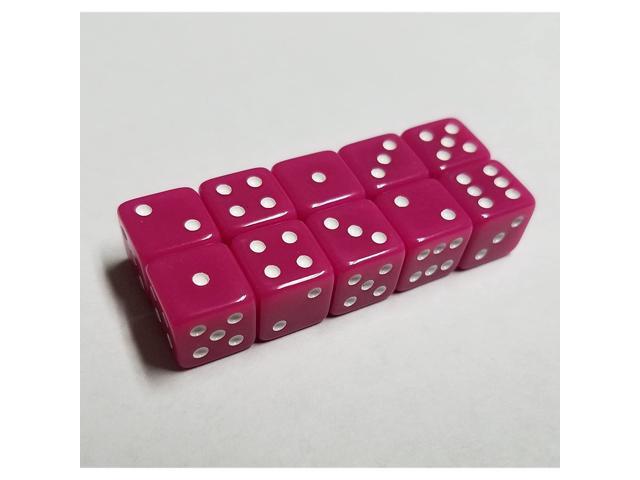 quEmpire Gaming 10x Pink 10mm Dice with Pips (Custom Pink Color)